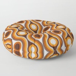 Floor Pillow | Older Patterns ~ Waves 70s by Bespired - ROUND - 30" x 30" - Society6