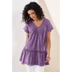 Women's Lily-Rose Tunic Top by Soft Surroundings, in Dusty Purple size XS (2-4)