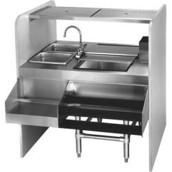 Eagle Group CS42-32R Spec-Bar 42" Stainless Steel Cocktail Station with Ice Bin on Right