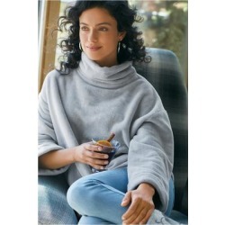 Women's Glacier Pullover Top by Soft Surroundings, in Heather Grey size XS (2-4)