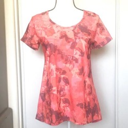 Lularoe Tops | 2 X $25red Abstract Print Lularoe Classic Tee | Color: Pink/Red | Size: S found on Bargain Bro from poshmark, inc. for USD $16.72
