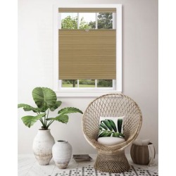 Wide Width Top Down-Bottom Up Cordless Honeycomb Cellular Shade by Achim Home Dcor in Wheat (Size 23