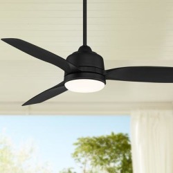 54" Casa Vieja Tres Aurora Black Wet LED Ceiling Fan