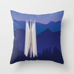 Soviet Modernism: Memorial For The 50th Anniversary Of Soviet Armenia In Dilijan Couch Throw Pillow by Nvard Yerkanian - Cover (16" x 16") with pillow insert - Indoor Pillow