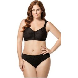 Plus Size Women's Front Hook Jacquard Softcup Bra by Elila in Black (Size 38 K) found on Bargain Bro from fullbeauty for USD $42.55
