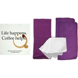 Winston Porter 8 Piece Personalized Life Happens Coffee Help Dishcloth Set Cotton in Indigo | Wayfair E13A15DA2B9C4135978FCE858AC16869