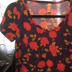 Lularoe Tops | Blue Background With Coral Flowers | Color: Blue | Size: Xxs found on Bargain Bro Philippines from poshmark, inc. for $10.00