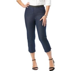 Plus Size Women's Curved Hem Crop Jeggings by Jessica London in Indigo (Size 22 W) Jeans Legging found on Bargain Bro Philippines from Ellos for $34.99