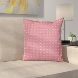 East Urban Home Big Small Flower Motifs Square Pillow Cover Polyester in Gray, Size 20.0 H x 20.0 W x 2.0 D in | Wayfair ESUN8565 44267580 found on Bargain Bro from Wayfair for USD $37.99