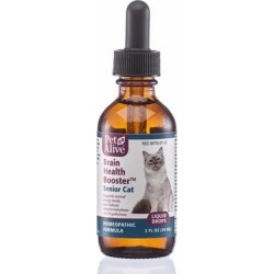 PetAlive Brain Health Booster Natural Homeopathic Formula for Confusion, Memory Loss and Fatigue for Senior Cats, 2 fl. oz., 1.5 IN