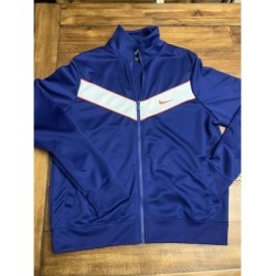 Nike Jackets & Coats | Nike Large Full Zip Blue Track Workout Casual Jacket W Neon Pink Info | Color: Blue | Size: L found on MODAPINS
