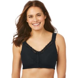 Plus Size Women's Front-Close Cotton Wireless Posture Bra by Comfort Choice in Black (Size 44 C) found on Bargain Bro Philippines from OneStopPlus for $24.74