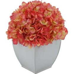 Winston Porter Hydrangea Floral Arrangements in Pot Fabric in Orange, Size 11.0 H x 10.0 W x 10.0 D in | Wayfair 5824222806A6422AA497889D473D1A3B found on Bargain Bro from Wayfair for USD $56.23
