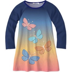 Sunshine Swing Girls' Casual Dresses - Blue & Coral Ombre Butterfly Shift Dress - Girls found on Bargain Bro from zulily.com for USD $8.34