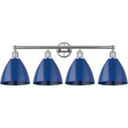 Innovations Lighting Plymouth Dome 4 Light 34.5 Inch Bath Vanity Light Metal in Gray/Blue, Size 12.0 H x 34.5 W x 8.25 D in | Wayfair found on Bargain Bro from Wayfair for USD $296.39