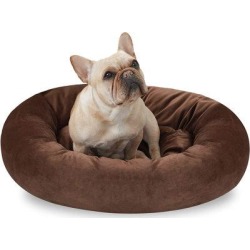 Tucker Murphy Pet™ Dog Bed Oval Shape w/ Bolstered Sides Cuddler Cat Bed Washable For Medium/Large Dogs Polyester in Brown | Wayfair found on Bargain Bro from Wayfair for USD $30.39