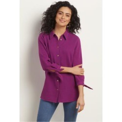 Women Sunset Shirt by Soft Surroundings, in Hollyhock size 1X (18-20)