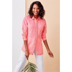 Women's Pool Party Shirt by Soft Surroundings, in Bright Coral size XS (2-4)