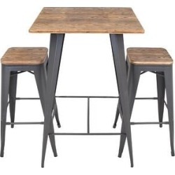 Carbon Loft Acar Rustic 3-piece Pub Set - N/A (Grey/Brown)