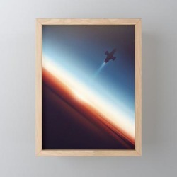 Into Space Framed Mini Art Print by Victor Vercesi - Light Wood - 3" x 4"