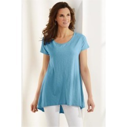 Women Calissa T-Shirt by Soft Surroundings, in Faded Denim size 1X (18-20)