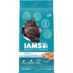 Iams ProActive Health Indoor Weight Control & Hairball Care Chicken & Turkey Adult Dry Cat Food, 7 lbs.