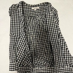 Madewell Tops | Madewell Checkered Blouse! | Color: Black/White | Size: Xs found on Bargain Bro Philippines from poshmark, inc. for $18.00