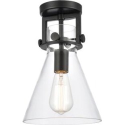 Innovations Lighting Bruno Marashlian Newton 8 Inch 1 Light Flush Mount - 411-1F-BK-8CL-LED
