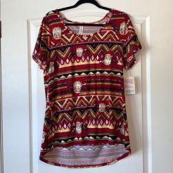 Lularoe Tops | Lularoe Classic Tee - Christmas Collection | Color: Brown/Black | Size: L found on Bargain Bro from poshmark, inc. for USD $10.64
