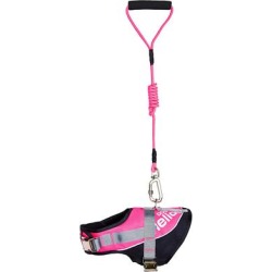Dog Helios Pink Bark-Mudder Easy Tension 3M Reflective Endurance 2-in-1 Adjustable Dog Leash and Harness, Medium