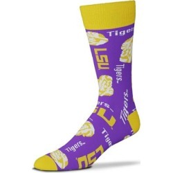 "For Bare Feet LSU Tigers Wall to Crew Socks"
