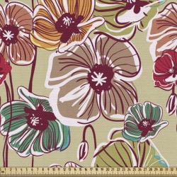 East Urban Home Ambesonne Earth Tones Fabric By The Yard, Flourishing Poppy Flowers & Buds Rich In Sizes In Drawing Style Botanical in White Wayfair found on Bargain Bro Philippines from Wayfair for $129.99