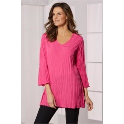 Women's Packable Travel Tunic Top by Soft Surroundings, in Magenta size XS (2-4)