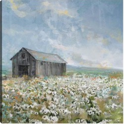 Red Barrel Studio® Barn w/ White Poppies By Studio Arts Canvas Art Print Canvas & Fabric in Black, Size 12.0 H x 12.0 W x 1.5 D in | Wayfair