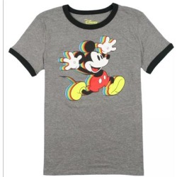 Disney Tops | Disney Mickey Mouse Layered Rainbow Shirt Gray | Color: Gray | Size: Various found on Bargain Bro Philippines from poshmark, inc. for $20.00