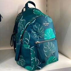 Kate Spade Bags | Kate Spade Chelsea Monstera Leaves Print Medium Nylon Backpack Green Multi | Color: Gold/Green | Size: Medium found on Bargain Bro from poshmark, inc. for USD $110.96