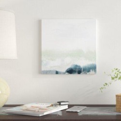 East Urban Home 'Seafoam Horizon II' Print on Canvas & Fabric in Blue/Gray/White, Size 16.0 H x 12.0 W x 0.75 D in | Wayfair found on Bargain Bro Philippines from Wayfair for $47.99