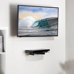 Mount-it A/v Component Wall Mounted Glass Shelf in Black, Size 2.0 H x 14.2 W x 10.2 D in | Wayfair MI-895 found on Bargain Bro from Wayfair for USD $17.62
