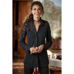 Women Francesca Shirt & Cami by Soft Surroundings, in Black size 1X (18-20)
