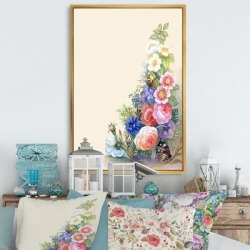 Winston Porter Retro Victorian Flowers Garland - Painting Canvas & Fabric in Green/Pink, Size 20.0 H x 12.0 W x 1.0 D in | Wayfair found on Bargain Bro from Wayfair for USD $42.55