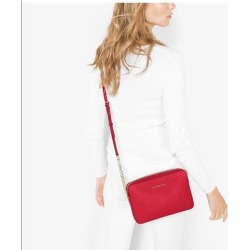 Michael Kors Bags | Michael Kors Saffiano Leather Crossbody Bag | Color: Red | Size: Os found on Bargain Bro from poshmark, inc. for USD $74.48