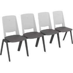 Compel Office Furniture Fila Armless Stackable Chair Plastic/Acrylic/ in Black, Size 37.0 H x 23.0 W x 20.0 D in | Wayfair FILA-WHT