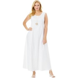 Plus Size Women's Denim Maxi Dress by Jessica London in White (Size 20) found on Bargain Bro from Ellos for USD $45.59