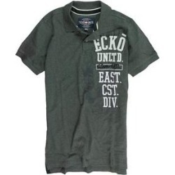petite Ecko Unltd. Mens Ss Vertical Numeral Rugby Polo Shirt (Gray - Small), Men's(cotton, embroidered)
