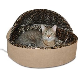 Heated Thermo-Kitty Cat Leopard Deluxe Bed by K&H Pet Products in Tan Leopard (Size LARGE) found on Bargain Bro from Brylane Home for USD $98.79