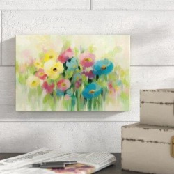 Winston Porter First Spring Flowers by Silvia Vassileva - Painting on Canvas & Fabric in Green, Size 8.0 H x 12.0 W x 1.25 D in | Wayfair found on Bargain Bro from Wayfair for USD $25.83