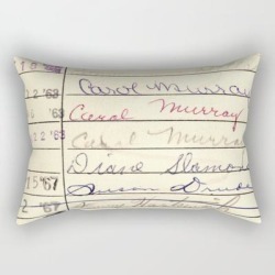 Library Card 780 The Wonderful World Of Music Rectangular Pillow by Gas Station Burrito - Small (17" x 12")
