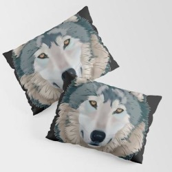 Wolf King Size Pillow Sham by Pcmdesigner - STANDARD SET OF 2 - Cotton