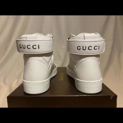 Gucci Shoes | New $950 Gucci Classic White Black High Top Shoes | Color: Black/White | Size: Various