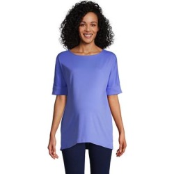 Women's Maternity Cotton Polyester Short Sleeve Shirt - Lands' End - Blue - L found on Bargain Bro Philippines from landsend.com for $20.97